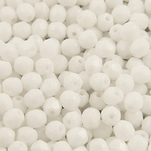 Koraliki Fire Polish ze szkła 4mm Alabaster (40szt.)