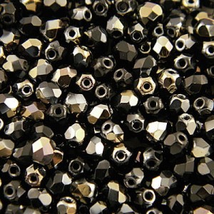Koraliki Fire Polish ze szkła 4mm Twilight-Jet (40szt.)