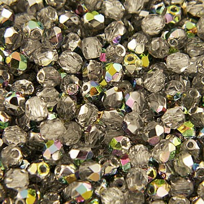 Koraliki Fire Polish ze szkła 4mm Crystal/Vitral (40szt.)