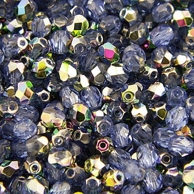 Koraliki Fire Polish ze szkła 4mm Vitral-Sapphire (40szt)