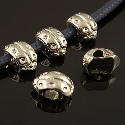 Przekładka biedronka z metalu 12mmx9mmx6mm ciemna srebrna (2szt)