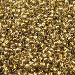 TOHO Round 15/0 Inside-Color Crystal/Gold Lined (5g)