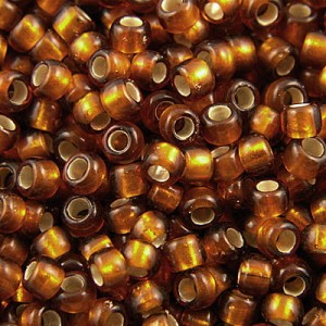 TOHO Round 8/0 Silver-Lined Frosted Smoky Topaz (10g)