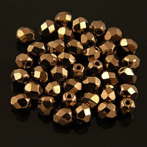 Koraliki Fire Polish ze szkła 4mm Dark Bronze (40szt.)