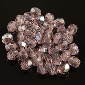 Koraliki Fire Polish ze szkła 4mm Mid. Amethyst AB (40szt.)