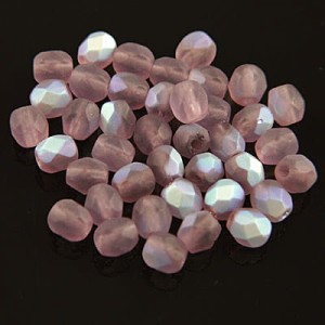 Koraliki Fire Polish ze szkła 4mm Matte Amethyst AB (40szt.)