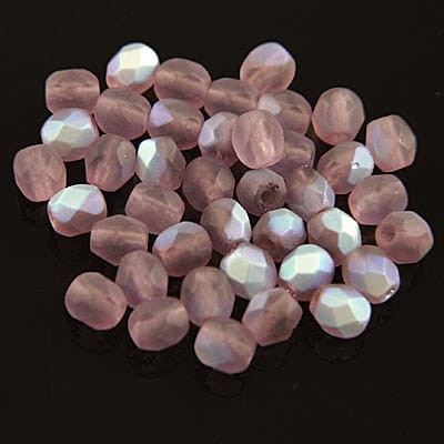 Koraliki Fire Polish ze szkła 4mm Matte Amethyst AB (40szt.)