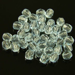 Koraliki Fire Polish ze szkła 4mm Light Aquamarine (40szt)