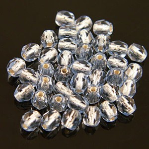 Koraliki Fire Polish ze szkła 4mm Silver Lined-Lt. Sapphire (40szt.)