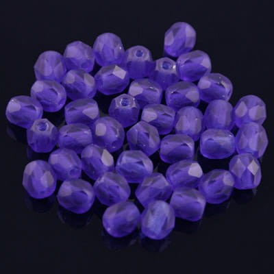 Koraliki Fire Polish ze szkła 4mm Matte Cobalt (40szt.)
