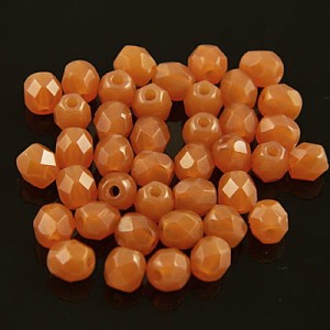 Koraliki Fire Polish ze szkła 4mm Milky Caramel (40szt.)