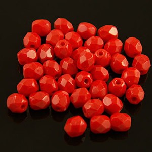 Koraliki Fire Polish czeskie szkło 4mm Opaque Red (40szt.)