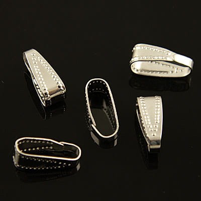 Podwieszka samozaciskowa z mosiądzu 11x4mm ciemna srebrna (10szt)