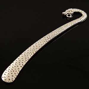 Zakładka do książki z metalu 120x25mm ciemna srebrna (1szt.)