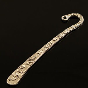 Zakładka do książki z metalu 80mmx20mm ciemna srebrna (1szt)