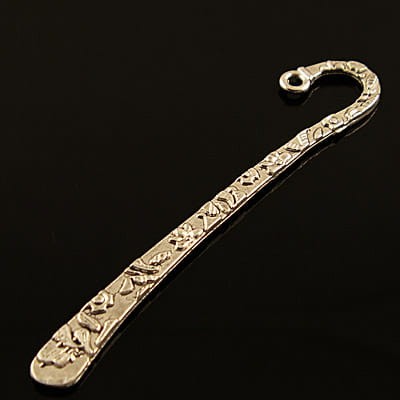 Zakładka do książki z metalu 80mmx20mm ciemna srebrna (1szt)