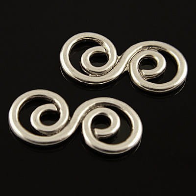 Łącznik zawijas z metalu 26x13mm ciemny srebrny (1szt)