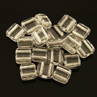 Koraliki Tile ze szkła 6mm Silver Lined-Crystal (20szt)