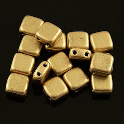 koraliki-czechmates-tile-6mm-matte-metallic-flax-dwudziurkowe