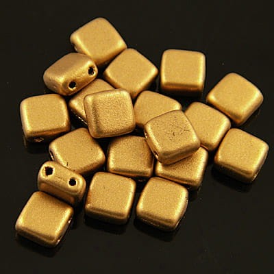 koraliki-czechmates-tile-6mm-matte-metallic-goldenrod-dwudziurkowe