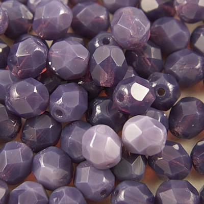 Koraliki Fire Polish ze szkła 6mm Milky Amethyst (20szt)