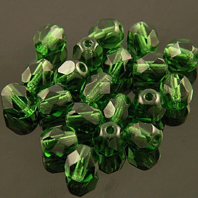 Koraliki Fire Polish ze szkła 6mm Light Prairie Green (20szt)