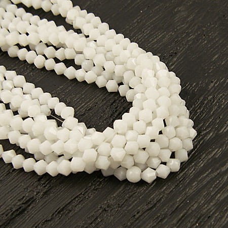 Kryształki ze szkła 4mm białe (80szt.)