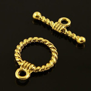 Zapięcie metalowe koło 18x14mm stare złoto (4kpl)