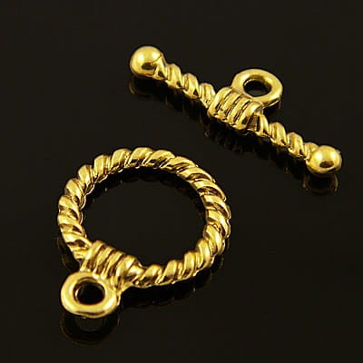 Zapięcie metalowe koło 18x14mm stare złoto (4kpl)