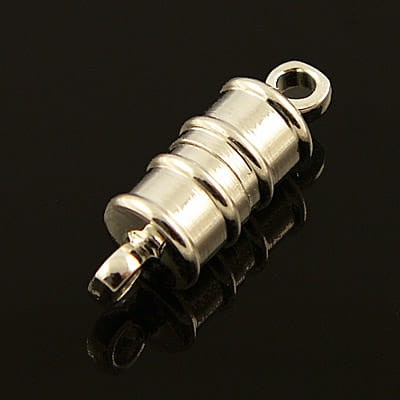 Zapięcie magnetyczne z metalu 17x6mm ciemne srebrne (1kpl.)