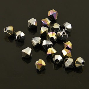 Kryształki ze szkła 4mm czarne z połyskiem (80szt.)
