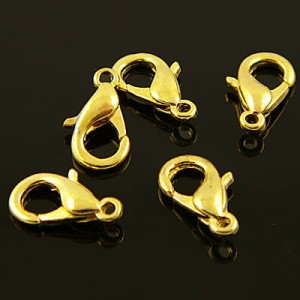Karabińczyk metalowy 14mm złoty (10szt.)