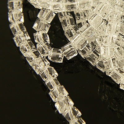 Kostki szlifowane ze szkła 3x3mm przezroczyste (95szt.)