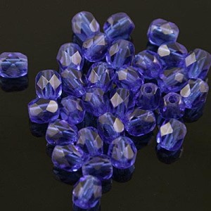 Koraliki Fire Polish ze szkła 4mm Cobalt (40szt.)
