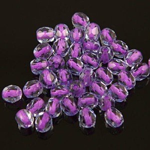 Koraliki Fire Polish czeskie szkło 4mm Violet Lined-Lt.Sapphire (40szt.)