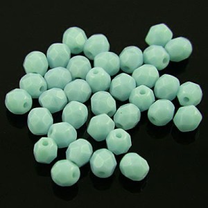 Czeskie koraliki szklane Fire Polish 4mm Green Turquoise (40szt.)