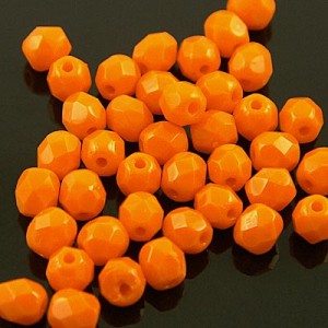 Koraliki Fire Polish ze szkła 4mm Opaque Orange (40szt.)