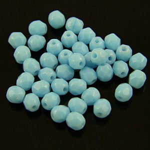 Koraliki Fire Polish czeskie szkło 4mm Opaque-Sky Blue (40szt.)