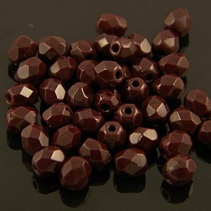 Koraliki Fire Polish ze szkła 4mm Opaque Cocoa Brown (40szt.)