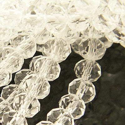 Oponki fasetowane ze szkła 8x6mm przezroczyste (20szt)