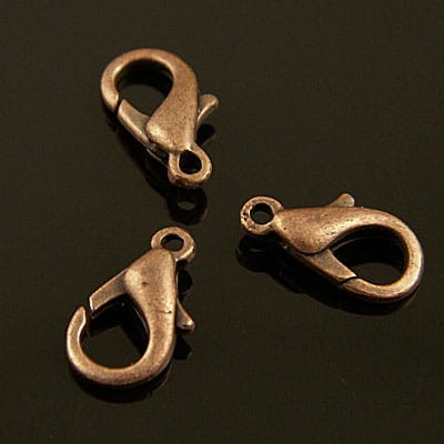 Karabińczyk metalowy 12mm miedziany (10szt.)