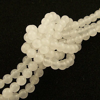 Jadeit biały kulki 4mm (10szt)