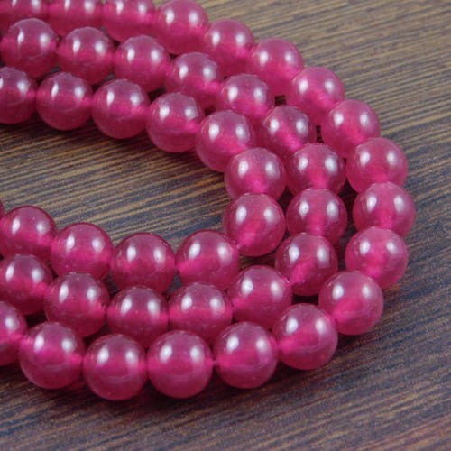 Jadeit kulki 8mm fuksja (4szt.)