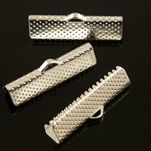 Srebrne zaciski krokodylki do bransoletek metalowe 25x8mm (10szt.)