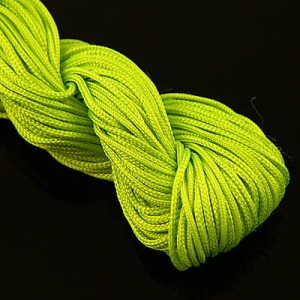 Sznurek nylonowy 1mm do bransoletek shamballa neonowy zielony (25m)
