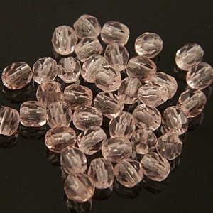 Czeskie koraliki szklane Fire Polish 4mm Rosaline (40szt.)