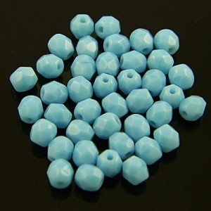 Koraliki szklane Fire Polish 4mm Blue Turquoise (40szt.)