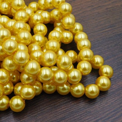 Perełki kulki ze szkła 10mm złote (25szt.)