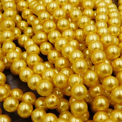 Perełki kulki ze szkła 10mm złote (25szt.)
