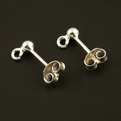 Sztyft z kuleczką 14x3mm srebro (1kpl)